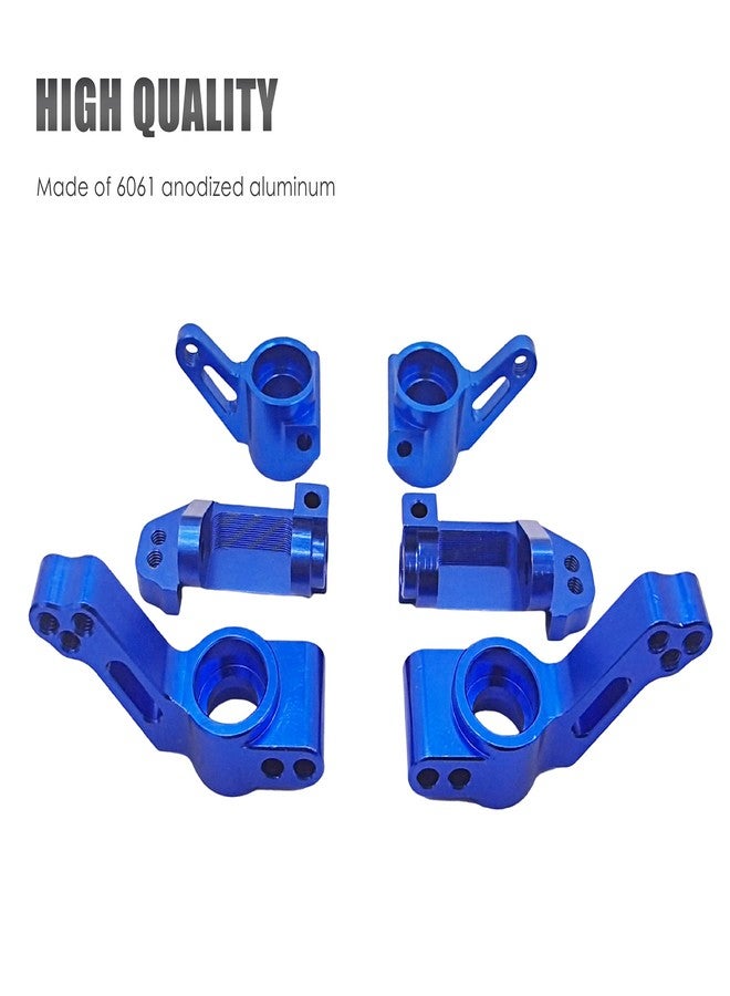 HOPLEX RC Aluminum Alloy Caster Block&Steering Blocks&Rear Stub Axle Carriers Replace for 3632 3736 3752 for 1/10 Traxxas 2WD Slash, Stampede, Rustler(Blue) - Image 4